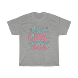 Just A Girl Who Loves Yoga - Unisex Heavy Cotton Tee - Gift Idea for Yoga Studio Small Business Entrepreneur