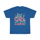Just A Girl Who Loves Camping - Unisex Heavy Cotton Tee - Gift Idea for Camp Ground Small Business Entrepreneur