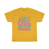 Just A Girl Who Loves Skating - Unisex Heavy Cotton Tee - Gift Idea for Skating Coach Figure Skating Club Small Business Entrepreneur