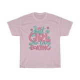 Just A Girl Who Loves Boating - Unisex Heavy Cotton Tee - Gift Idea for Marina Ship's Store Boater Captain Pontoon Gift Shop Small Business Entrepreneur
