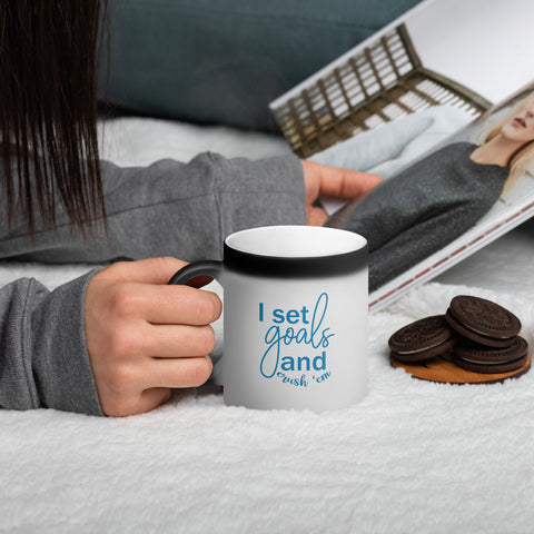 I Set Goals and Crush Em - Matte Black Magic Mug