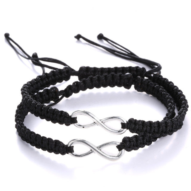 Spoil Yourself - 2Pcs/Set Infinity Friendship Bracelet - Black