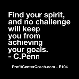 E104 - Social Square 12" x 12" Inspirational Canvas Wall Hanging - “Find your spirit, and no challenge will keep you from achieving your goals.” C Penn