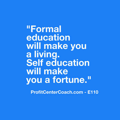 E110 - Social Square 12" x 12" Inspirational Canvas Wall Hanging - “Formal education will make you a living.  Self education will make you a fortune.”
