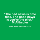 E117 - Social Square 12" x 12" Inspirational Canvas Wall Hanging - “The bad news is time flies. The good news is you’re the pilot.”