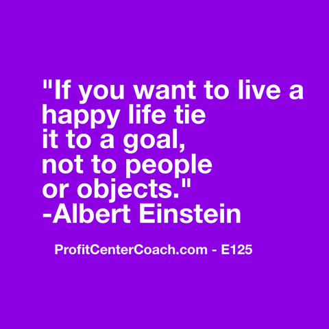 E125 - Social Square 12" x 12" Inspirational Canvas Wall Hanging -“If you want to live a happy life tie it to a goal, not to people or objects” Albert Einstein