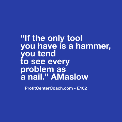 E162 - Social Square 12" x 12" Inspirational Canvas Wall Hanging - “If the only tool you have is a hammer, you tend to see every problem as a nail.” A Maslow