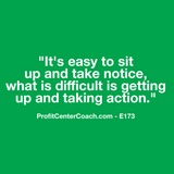 E173 - Social Square 12" x 12" Inspirational Canvas Wall Hanging - “It’s easy to sit up and take notice, what is difficult is getting up and taking action.”