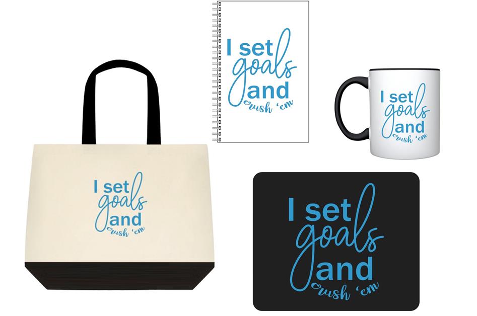 I Set Goals and Crush Em Bundle Pack for Desk - The Entrepreneur In Me Says - Motivational and Inspirational Gift