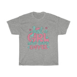 Just A Girl Who Loves Coffee - Unisex Heavy Cotton Tee - Gift Idea for Coffee House Small Business Entrepreneur