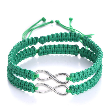 Spoil Yourself - 2Pcs/Set Infinity Friendship Bracelet - Green