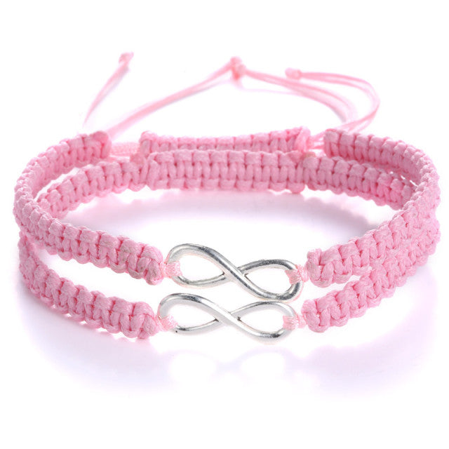 Spoil Yourself - 2Pcs/Set Infinity Friendship Bracelet - Pink